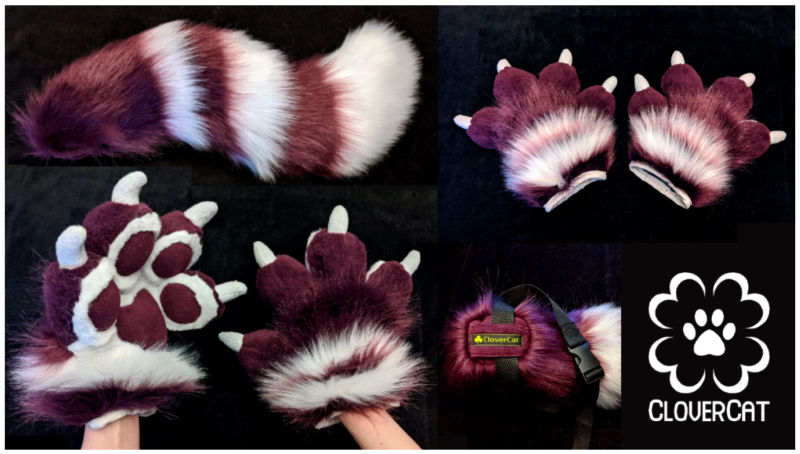 Handpaws, Tail: Plum, Silver