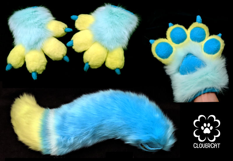 Handpaws, Tail: Turquoise, Aqua, Honeydew
